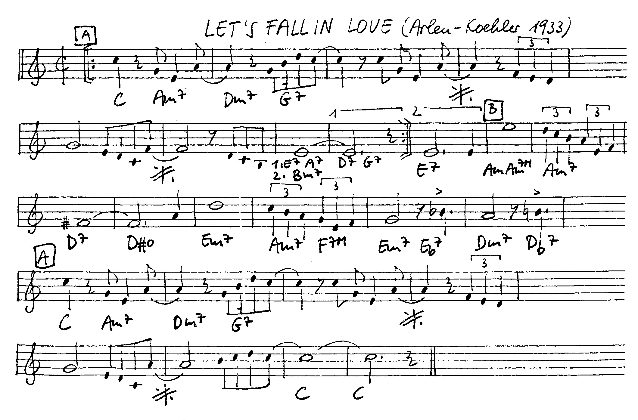 let's fall in love leadsheet – book us for your next 20s or gatsby event